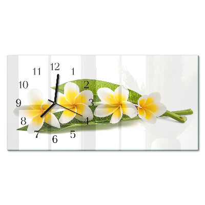 Horisontell klocka i glas Blommande växter