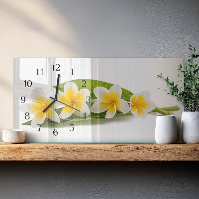 Horisontell klocka i glas Blommande växter