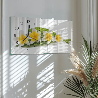 Horisontell klocka i glas Blommande växter