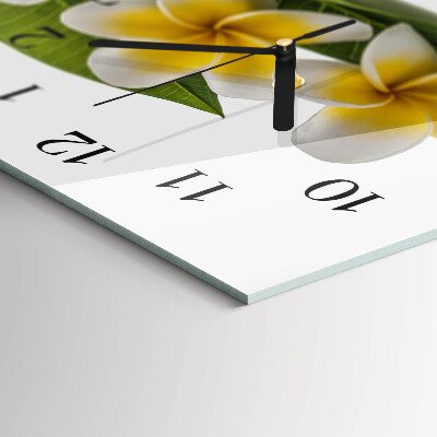 Horisontell klocka i glas Blommande växter