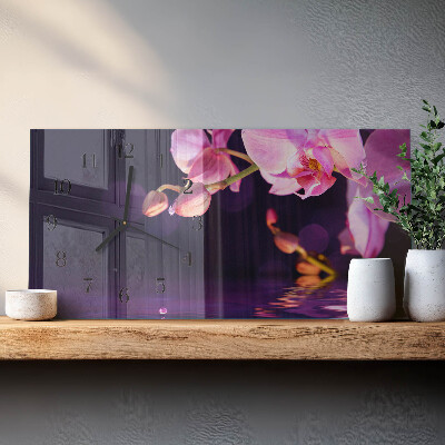 Horisontell klocka i glas Orkidé orkidé