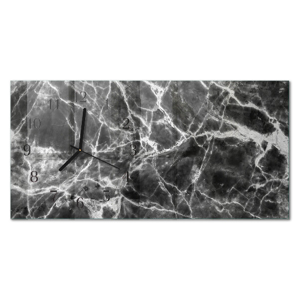 Horisontell klocka i glas Svart marmor