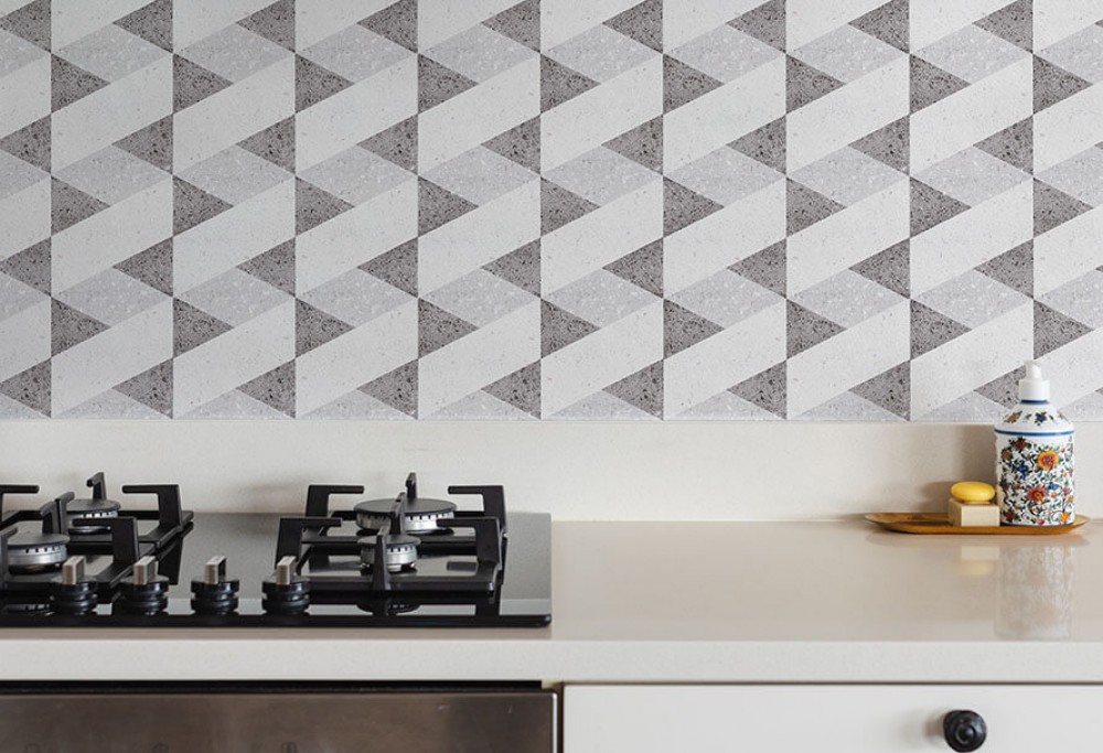 Väggen i köket utan renovering